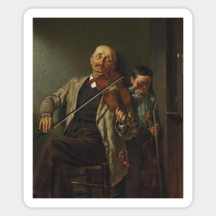 The Duet by John George Brown Sticker